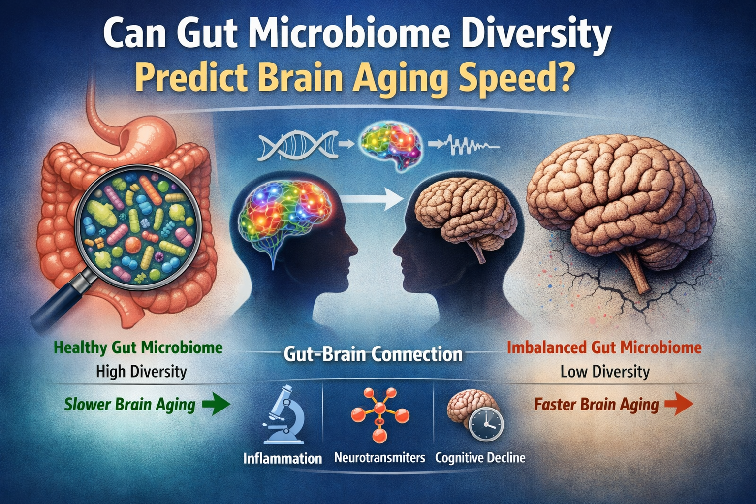 Can Gut Microbiome Diversity Predict Brain Aging Speed?
